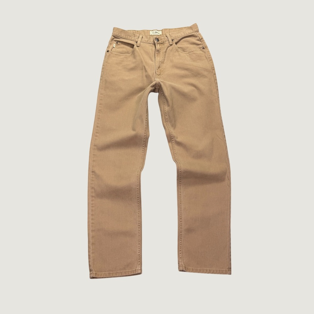 L.L. Bean Classic Fit Pants 32x32 100% Cotton Tan Khaki Workwear Gorpcore Rugged